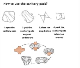 [Sigzagor] 5 Thong Panty Liners XXS Cloth Menstrual Pads Reusable Washable Bamboo Sanitary Tampons