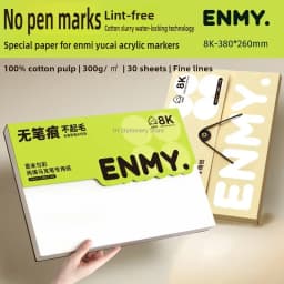 ENMY 300g/㎡ Acrylic Marker Paper No Bleed Cotton Fiber Watercolor Paper Art Paper for Drawing Notebooks School Office Supplies