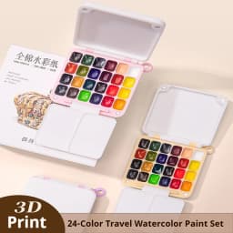 Schmincke 24Colors Watercolor Paint Set Watercolor Pigments Palette Pocket Box Portable Watercolor Travel Set Art Paint Supplies