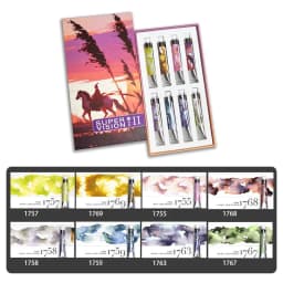 Super Vision Layered Mineral Watercolor Paint Tube 8ml 16 Colors Master Water Color for Artist Painting Art Suppliers