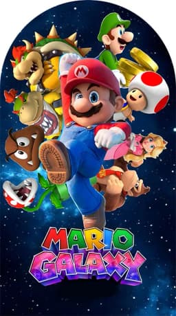 Arch Shape Cartoon Movie Super Red Green Bro Theme Background Birthday Party Backdrop Polyester Arch Banner Photography Props