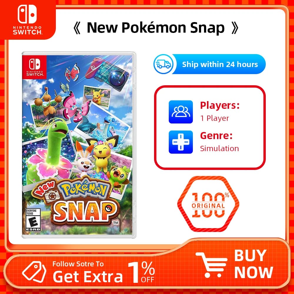 Original New Pokemon Snap Nintendo Switch Game Deals Original Physical Game Card Simulator Game Genre for Switch OLED Lite