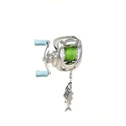 Exquisite Fishing Reel Ring Luxury Fishing Reel Necklace Detachable Pendant Rotatable Men Neck Pendant Neck Accessories