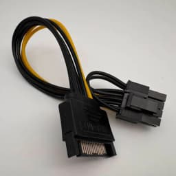 Dual SATA 15pin to 8pin Graphic Card Power Adapter Cable 20cm PCIE SATA Power Supply Cable 8p to SATA for Bitcoin Miner Mining