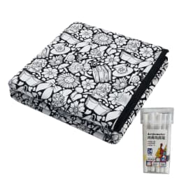 150x125cm DIY Painting Blankets Washable Velvet 24 Coloring Blanket With Markers For Holiday Arts Activities Creative Handcraft