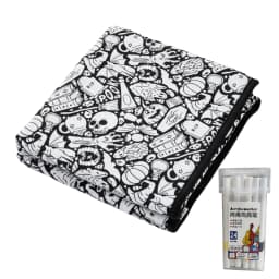 150x125cm DIY Painting Blankets Washable Velvet 24 Coloring Blanket With Markers For Holiday Arts Activities Creative Handcraft