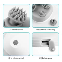 Electric Head Scalp Massager with 4 Kneading Massage Heads Body Deep Tissue Massager for Hair Growth Relaxtion and Cat Pet Claw