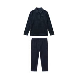 AP AW26 Friday Night Collection Boy Girl Velour With Jersey Fabric Family Matching Clothing Maxi Dress Set Clothes