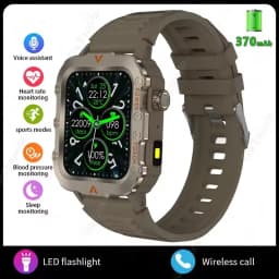 2026 New Military Smart Watch Men 3ATM Outdoor Sports Fitness Tracker Blood Pressure Health Monitoring BT Call GPS Smartwatch