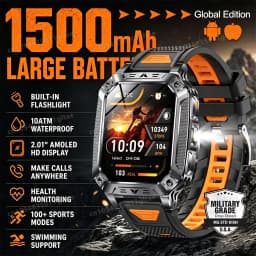 2026 New Military Smart Watch Men 3ATM Outdoor Sports Fitness Tracker Blood Pressure Health Monitoring BT Call GPS Smartwatch