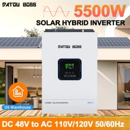 DATOUBOSS 48V 5500W MPPT Hybrid Solar Inverter Pure Sine Wave 110/120V US Standard Off-Grid PV Energy Storage for Home