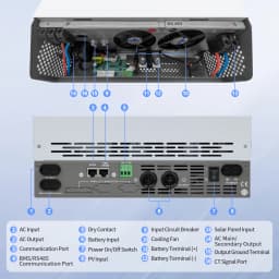 DATOUBOSS 48V 5500W MPPT Hybrid Solar Inverter Pure Sine Wave 110/120V US Standard Off-Grid PV Energy Storage for Home