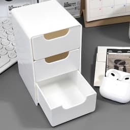Desktop Storage Box For Makeup Jewelry Mini Large Capacity Jewelry Box Multifunctional 3-Tier Desk Organizer With Drawers