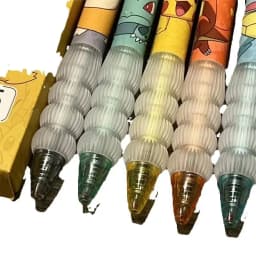 5Pcs Cute Anime Gel Pens Set, Kawaii Retractable Black Ink Pens, Student School Supplies Stationery Gift for Classroom Rew