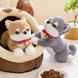 Lifelike Shiba Inu Dog Plush Toys Simulation Stuffed Puppy Corgi Doll Soft Kawaii Cartoon Animal Pillow Gift for Kids Children