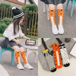 Baby Girl Socks Knee Long Hosiery Cartoon Fox leg warmer Cotton Knee Socks Kid Clothing unisex Toddler Boot Socks 0 To 6 Year