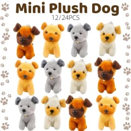 12/24PCS Mini Plush Dogs Bulk 12cm Puppy Stuffed Animals Soft Cute Small Dogs for Goodie Bags Baby Shower Birthday Party Favors