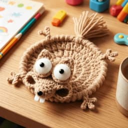 Handmade Crochet Squirrel Coasters – Cute Heat-Resistant Table Mats for Coffee Cups, Dining Tables, Party Decor & Fun Gifts