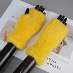 New Style Women Winter Real Mink Fur Gloves 100% Natural Warm Mink Fur Fingerless Gloves Girls Knitted Genuine Mink Fur Mittens