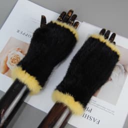 New Style Women Winter Real Mink Fur Gloves 100% Natural Warm Mink Fur Fingerless Gloves Girls Knitted Genuine Mink Fur Mittens