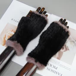New Style Women Winter Real Mink Fur Gloves 100% Natural Warm Mink Fur Fingerless Gloves Girls Knitted Genuine Mink Fur Mittens
