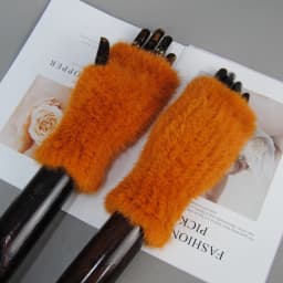 New Style Women Winter Real Mink Fur Gloves 100% Natural Warm Mink Fur Fingerless Gloves Girls Knitted Genuine Mink Fur Mittens