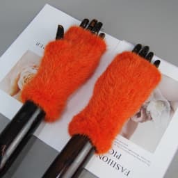New Style Women Winter Real Mink Fur Gloves 100% Natural Warm Mink Fur Fingerless Gloves Girls Knitted Genuine Mink Fur Mittens