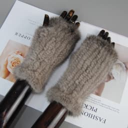 New Style Women Winter Real Mink Fur Gloves 100% Natural Warm Mink Fur Fingerless Gloves Girls Knitted Genuine Mink Fur Mittens