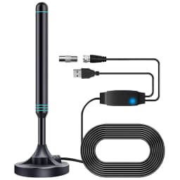 4K/1080P HD Digital TV Antenna with Signal Amplifier 480+ Miles Indoor Outdoor Antenna Magnetic Base VHF UHF Digital HD Aerial
