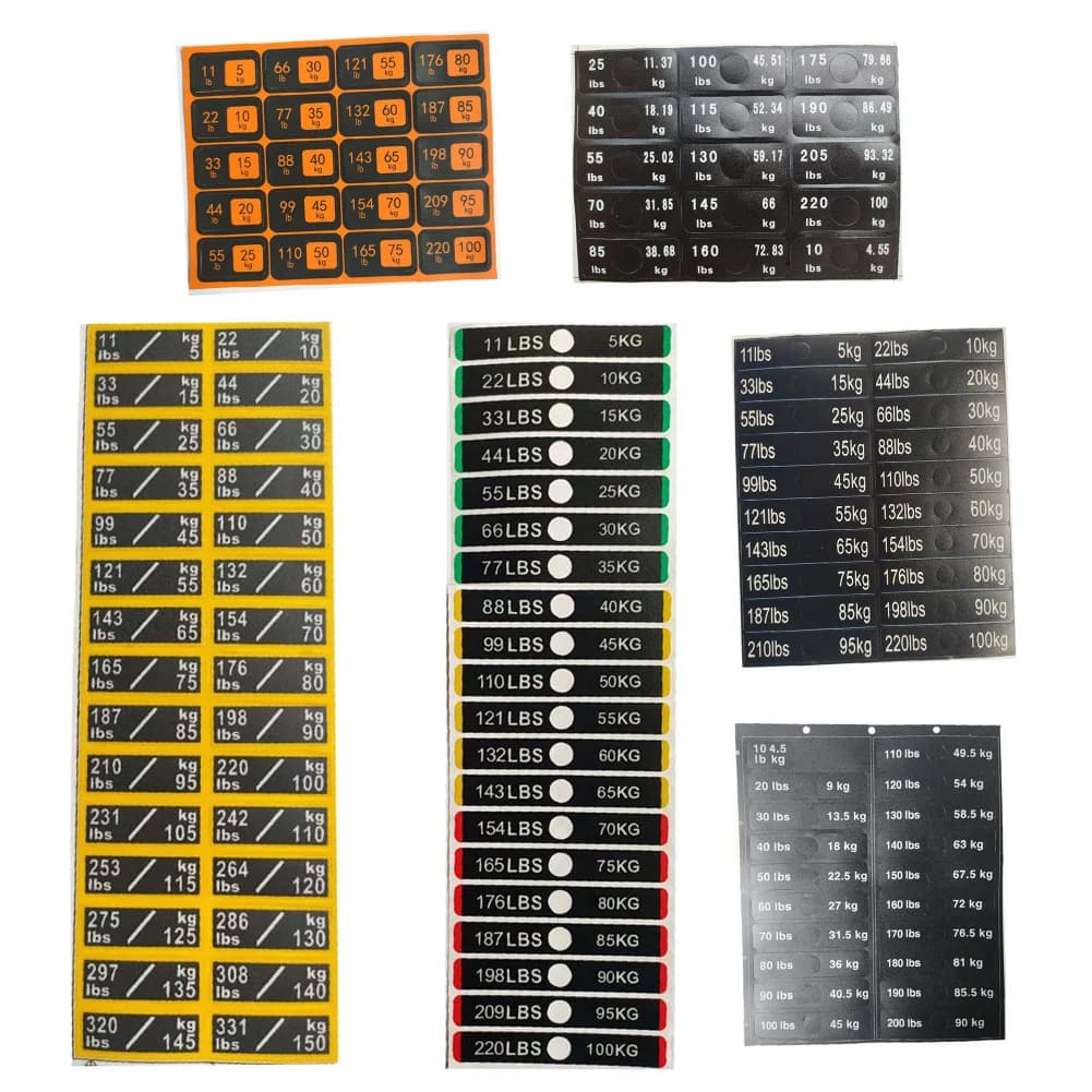 Weight Stickers Self-Adhesive Weight Stack Labels Gym Equipment Weight Plate Sticker Fitness Equipment Stickers