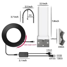 35dBi Outdoor Digital HD TV Antenna 6000miles Long Range Signal Amplifier 4K 1080P Free HDTV Channel for ATSC/DVB-T/DMB-T/ISDB-T
