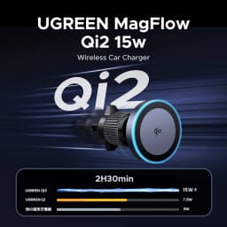 UGREEN Qi2 15W Magnetic Car Phone Holder Wireless Charger For iPhone 16 17 Pro Max Charging for Magsafe Car Charger LED Light