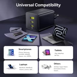 Baseus 100W GaN Charger Fast Charger For Xiaomi Samsung iPhone 17 16 15 Laptop Tablet Charger PD Charger With USB Phone Charger