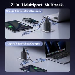 Baseus 100W GaN Charger Fast Charger For Xiaomi Samsung iPhone 17 16 15 Laptop Tablet Charger PD Charger With USB Phone Charger