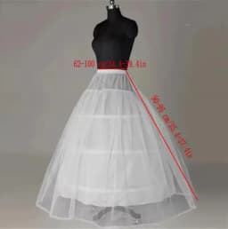 2025 New 6 Hoop Crinoline Black White Long Wedding Petticoat Ball Gown Dress Underskirt Skirt Half Slips Wedding Accessories