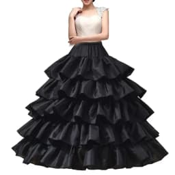 2025 New 6 Hoop Crinoline Black White Long Wedding Petticoat Ball Gown Dress Underskirt Skirt Half Slips Wedding Accessories
