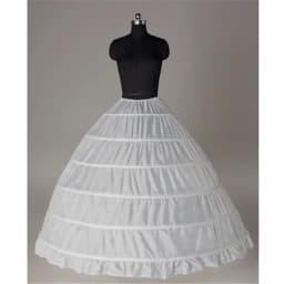2025 New 6 Hoop Crinoline Black White Long Wedding Petticoat Ball Gown Dress Underskirt Skirt Half Slips Wedding Accessories