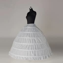 2025 New 6 Hoop Crinoline Black White Long Wedding Petticoat Ball Gown Dress Underskirt Skirt Half Slips Wedding Accessories
