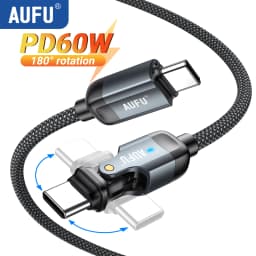 AUFU 60W Type C to Type C Cable For iPhone 17 Samsung S26 USB-C to USB-C Fast Charging Cable For Macbook Pro iPad Air Elbow Wire