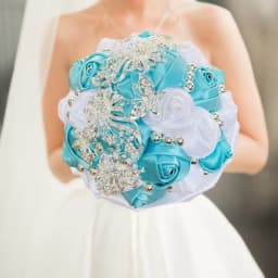 Customized Wedding Bouquet Bride Bridesmaid Leather Pink Crystal Silk Artificial Rose Handmade Wedding Props