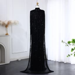 Sharon Said Dubai Nude Luxury Long Sleeves Muslim Evening Dress with Cape Women Wedding Special Occasion Gowns SS369A Customized