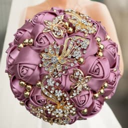 1pc/lot Pink and White Bridal And Bridesmaid Bouquets Rhinestones Silk Roses And Pearls Handmade Sisters Wedding Bouquets