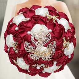 1pc/lot Pink and White Bridal And Bridesmaid Bouquets Rhinestones Silk Roses And Pearls Handmade Sisters Wedding Bouquets