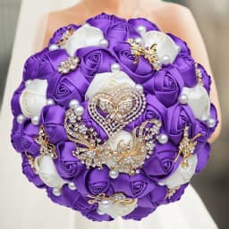 1pc/lot Pink and White Bridal And Bridesmaid Bouquets Rhinestones Silk Roses And Pearls Handmade Sisters Wedding Bouquets