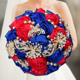 1pc/lot Pink and White Bridal And Bridesmaid Bouquets Rhinestones Silk Roses And Pearls Handmade Sisters Wedding Bouquets