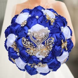 1pc/lot Pink and White Bridal And Bridesmaid Bouquets Rhinestones Silk Roses And Pearls Handmade Sisters Wedding Bouquets
