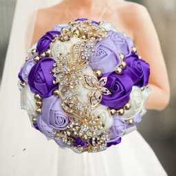 1pc/lot Pink and White Bridal And Bridesmaid Bouquets Rhinestones Silk Roses And Pearls Handmade Sisters Wedding Bouquets
