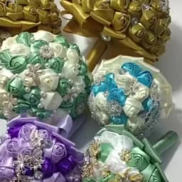 1pc/lot Pink and White Bridal And Bridesmaid Bouquets Rhinestones Silk Roses And Pearls Handmade Sisters Wedding Bouquets