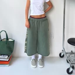 Y2K Bully Green Casual Captcha Men Vintage Letter Reflective Printed Loose Sweatshorts American Streetwear Unisex Bermuda Shorts