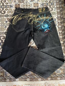 Art Harajuku Embroidered Japanese Baggy Denim Jeans Streetwear Y2k Jean Women High Waist Wide Trouser Skateboard Pants
